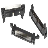 3M 3000 Series Right Angle Through Hole PCB Header, 64 Contact(s), 2.54 mm Pitch, 2 Row, Shrouded