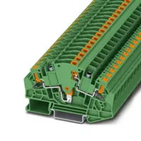 Phoenix Contact 1350422 PTVME 6/S-P GN Series Test Disconnect Terminal Block Green, 6mm², 2-Level, Push-in