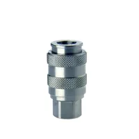 Camozzi Nickel Plated Brass Pneumatic Quick Connect Coupling, 1/4 in Female