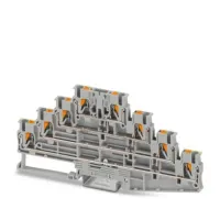 Phoenix Contact 13363 Series Earth Terminal Block Grey, 0.14mm², 4-Level, Push-in