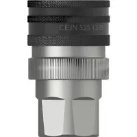 CEJN Zinc Nickel Plated Steel Coupling with Pressure Eliminator, 1/2 in R Female ISO