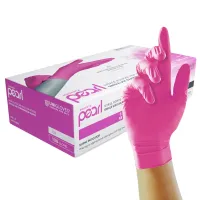 Unigloves Pearl GP Pink Nitrile Disposable Gloves, Size Extra Large, 100 per Pack
