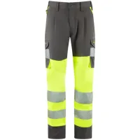 Leo Workwear WINSWELL Hi Vis Trouser Grey, Yellow 27in Leg