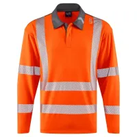 Leo Workwear TRIMSTONE Orange Men's Hi Vis Polo Shirt 94 to 102 cm