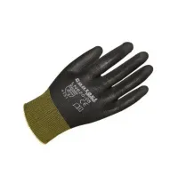 Liscombe Black Nylon Work Gloves, Size 7, Polyurethane Coating