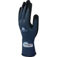 Delta Plus VV733GREEN Blue Polyester Gloves, Size 7, Latex Foam Coating