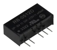 Recom RB DC/DC Converter, 12V dc, -12 V dc/ 42 mA, 5V dc Input, 4.5V Input 1 W, Through Hole, 85 °C Max Temp -40 °C Min