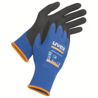 uvex athletic lite Black, Blue Elastane, Polyamide Work Gloves, Size 10, Nitrile Micro-Foam Coating
